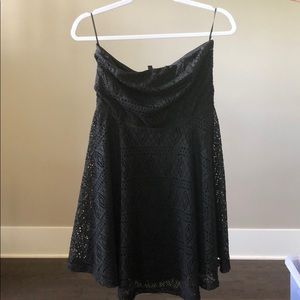 Black lace overlay express dress